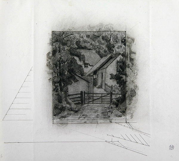 Fields Farm, Clayhidon, 1917 (kréta papíron) alkotó: Robert Polhill Bevan