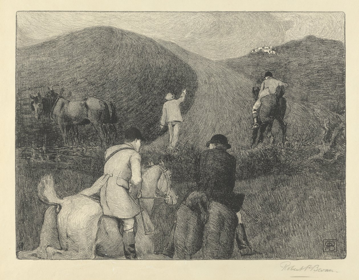 The Flying Pack (ceruza és zsírkréta) alkotó: Robert Polhill Bevan