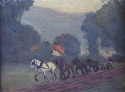 A négylovas csapat, 1906 körül alkotó: Robert Polhill Bevan