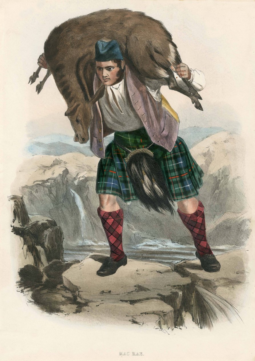 Mac Rae, a Skót Felföld klánjaiból, pub.1845 alkotó: Robert Ronald McIan