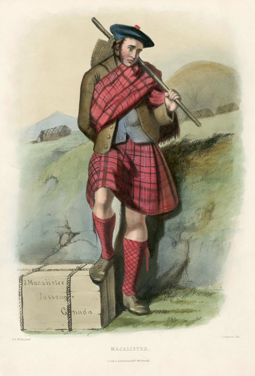 Macalister, a Skót Felföld klánjaiból, pub.1845 alkotó: Robert Ronald McIan
