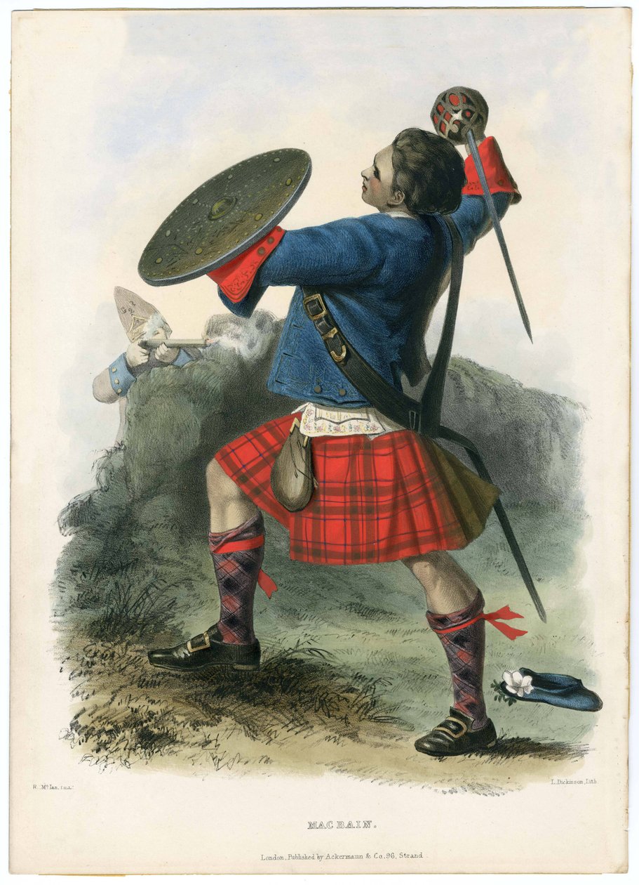 Macbain, a Skót Felföld klánjaiból, pub.1845 alkotó: Robert Ronald McIan