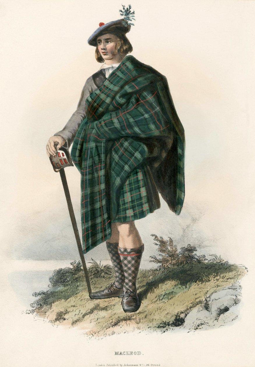 Macleod, a Skót Felföld klánjaiból, pub.1845 alkotó: Robert Ronald McIan