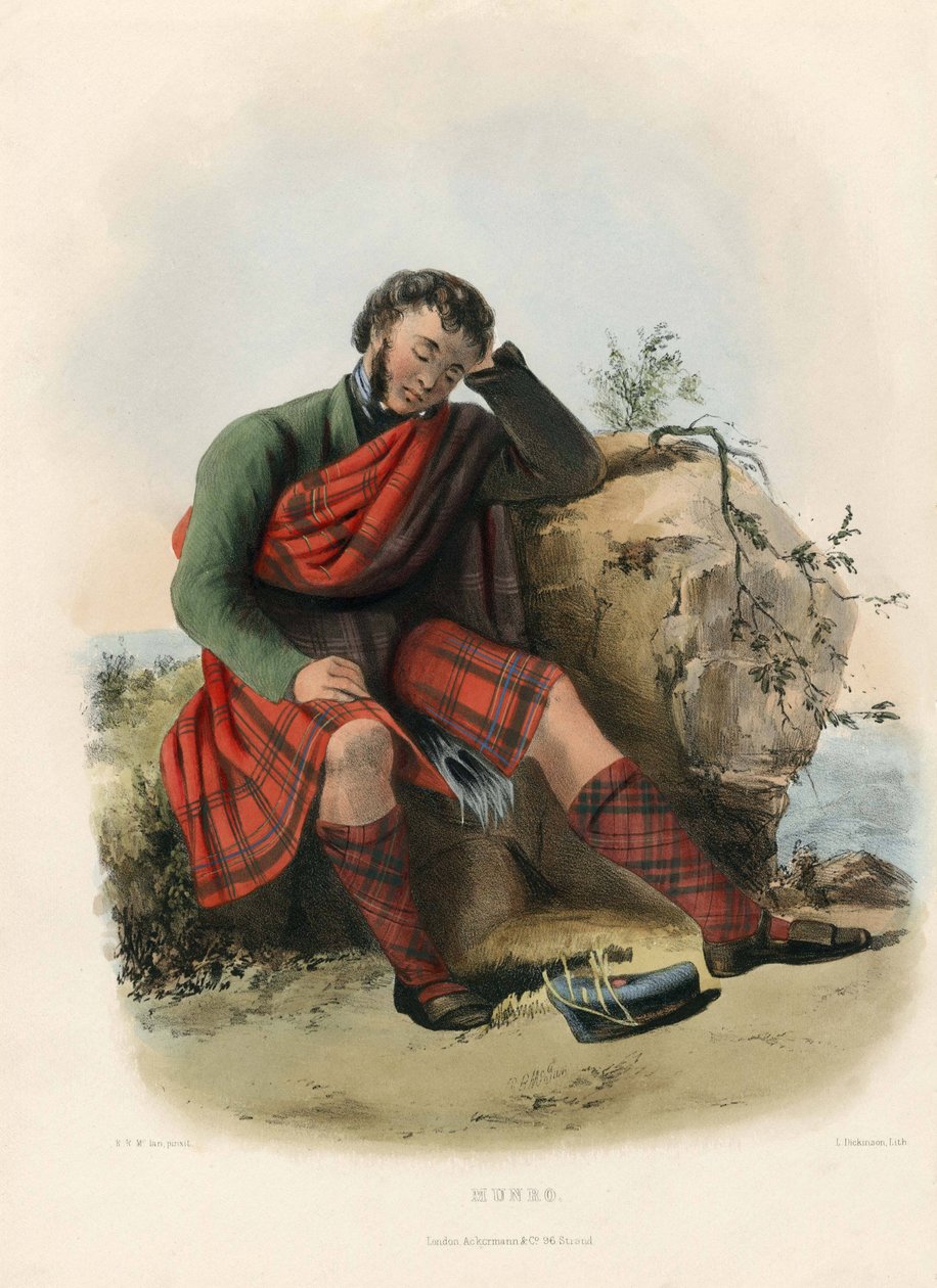 Munro, a Skót Felföld klánjaiból, pub.1845 alkotó: Robert Ronald McIan