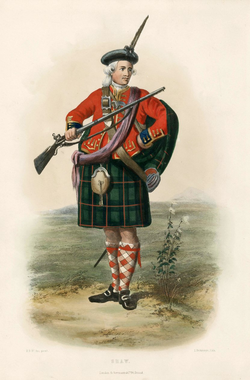 Shaw, a Skót Felföld klánjaiból, pub.1845 alkotó: Robert Ronald McIan