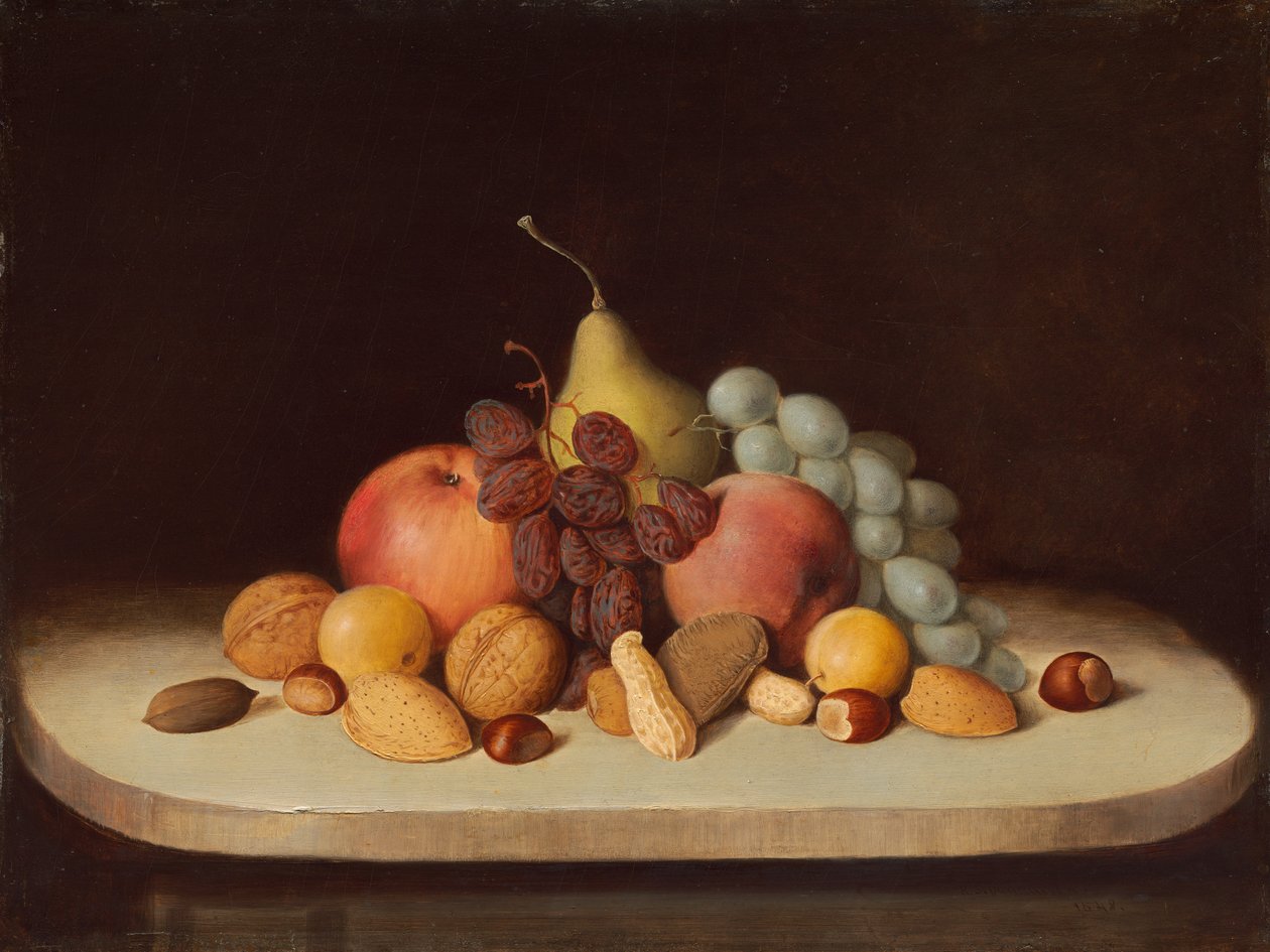 Csendélet gyümölcsökkel és dióval alkotó: Robert Scott Duncanson