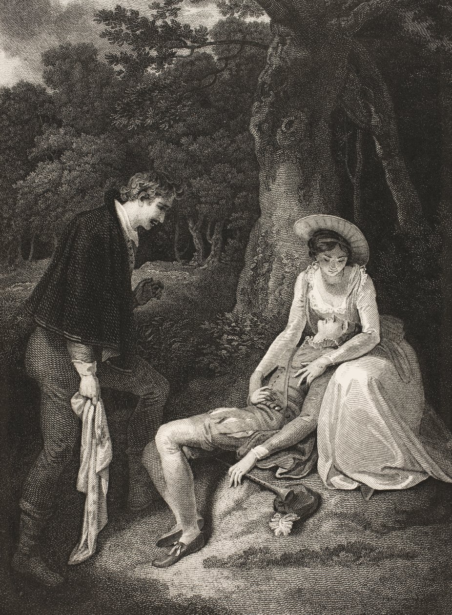 Az erdő, II. felvonás, VII. jelenet, az „As You Like It”-ből, a Boydell Shakespeare Galériából, 19. század végén jelent meg alkotó: Robert Smirke