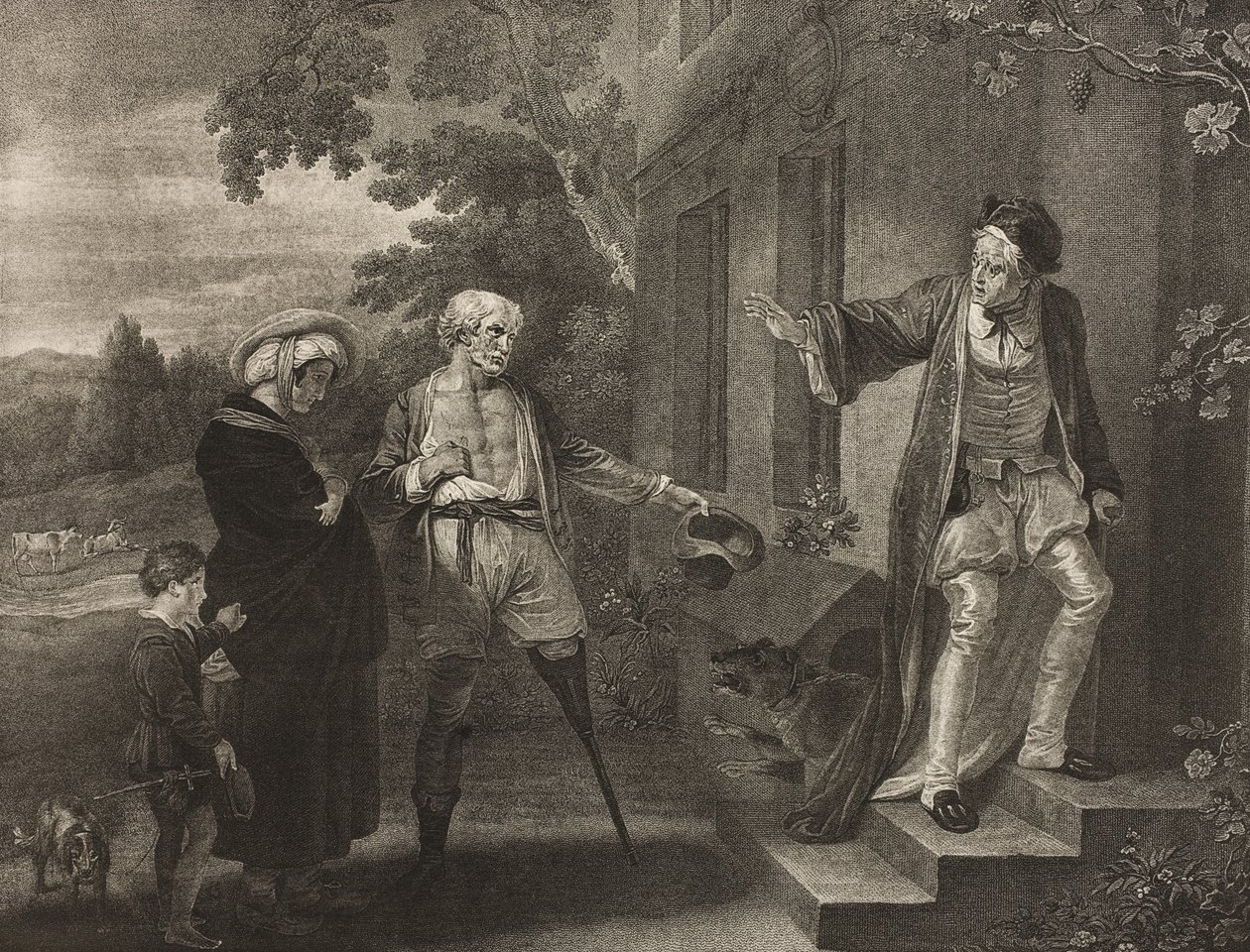 Az ember hét kora, Hatodik kor, II. felvonás, VII. jelenet, az „As You Like It”-ből, a Boydell Shakespeare Galériából, 19. század végén jelent meg alkotó: Robert Smirke