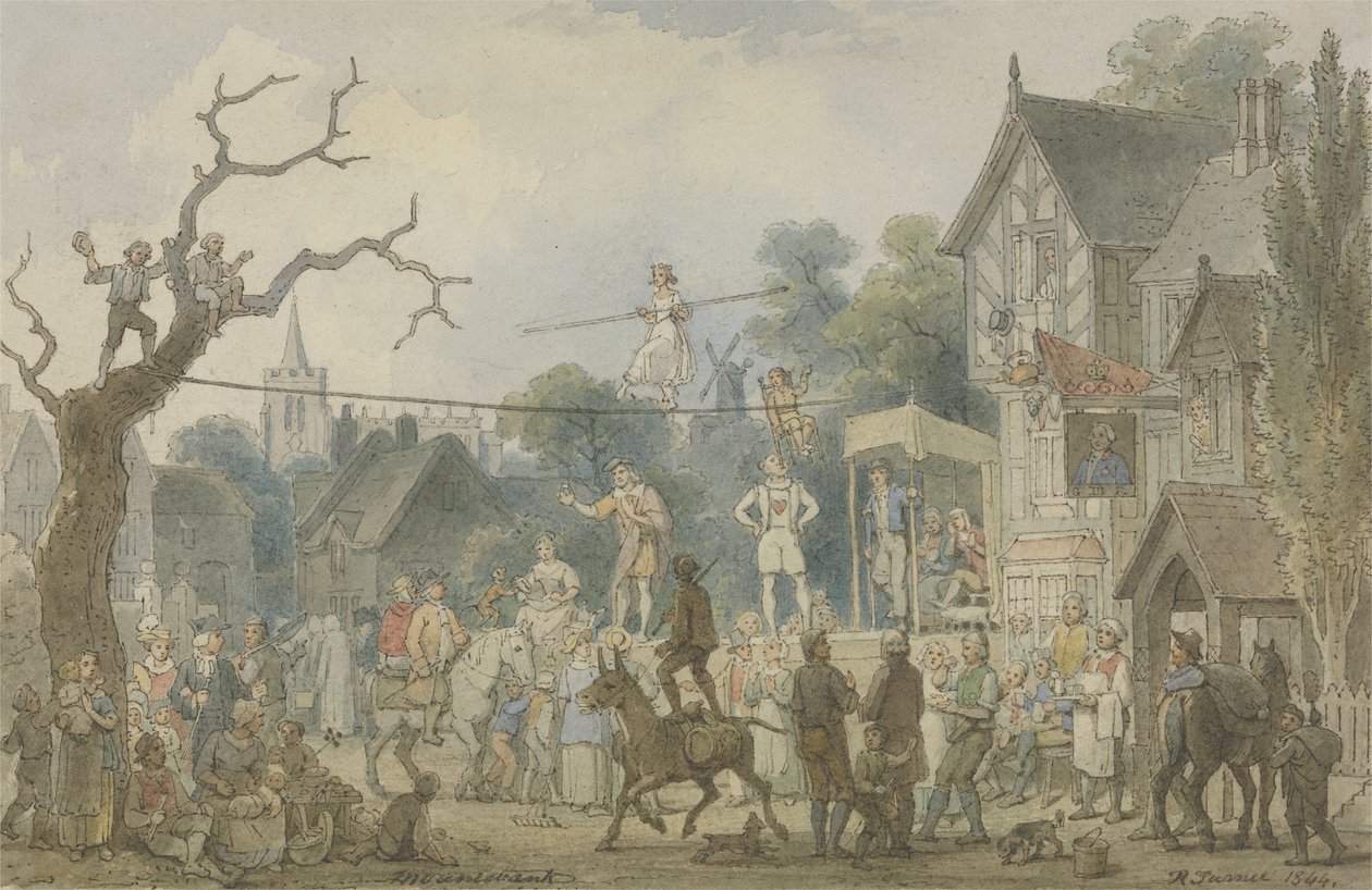 Mountebank, 1844 (toll és tinta wc-vel grafit fölött, papíron) alkotó: Robert Turner