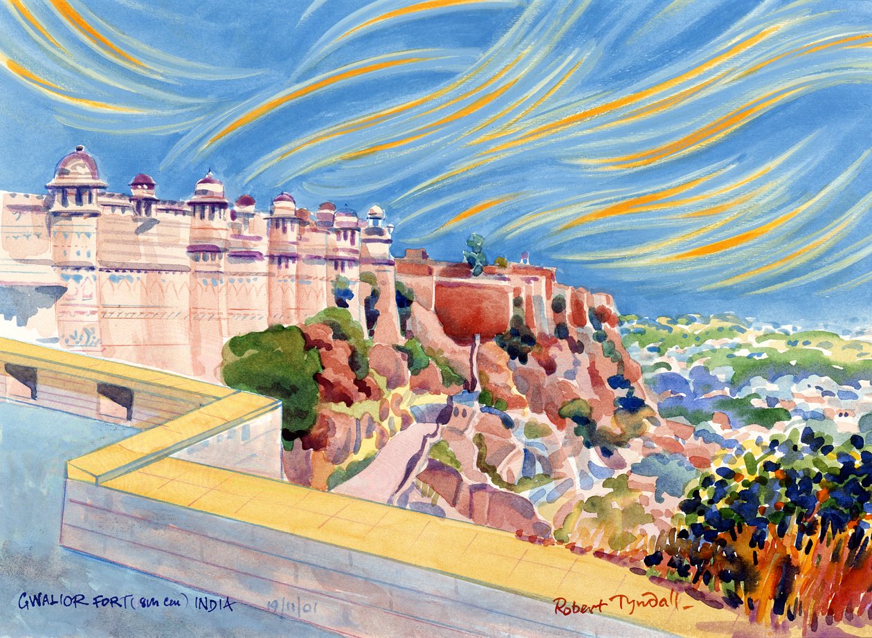 Gwalior Fort, India, 2001 (wc papíron) alkotó: Robert Tyndall