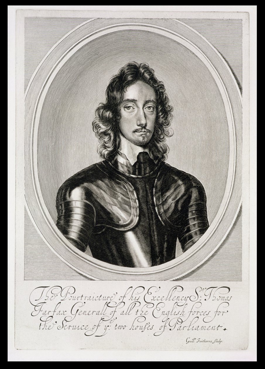 Thomas, Lord Fairfax (1612-71) portréja, William Faithorne (1616-91) metszete alkotó: Robert Walker