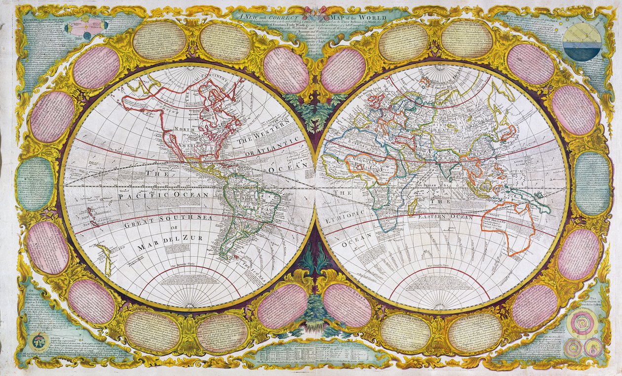 Egy új és helyes világtérkép, 1770-97 alkotó: Robert Wilkinson