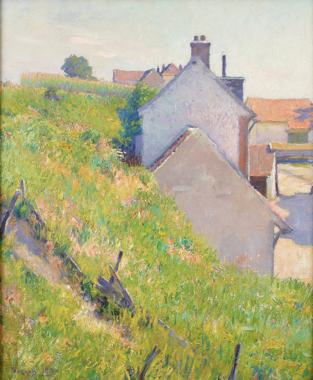 Napsütötte domboldal, 1890 alkotó: Robert William Vonnoh