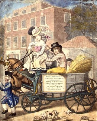 Egy lecke nyugatra vagy egy reggeli látogatás Betty Cole-nál, Hammersmith Turnpike 1782 körül (nyomtatás) alkotó: Robert (after) Dighton