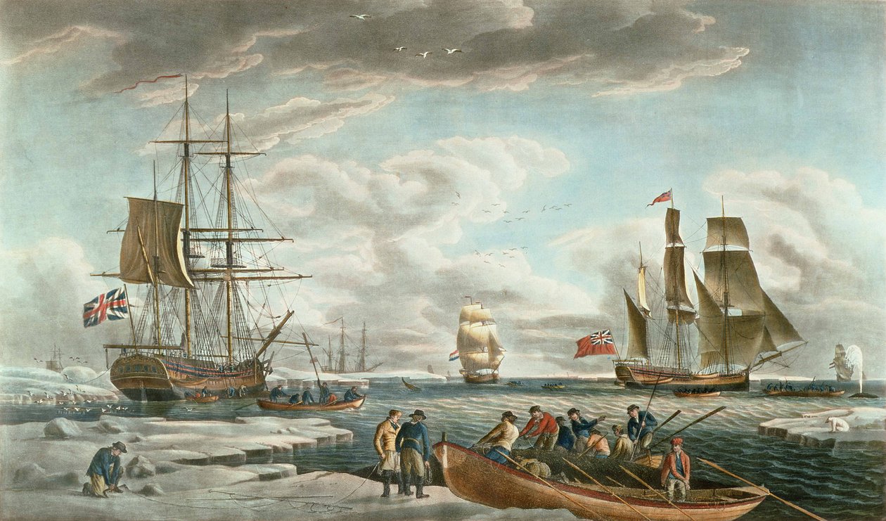 The Greenland Whale Fishery, kiadó: John  Josiah Boydell alkotó: Robert (after) Dodd