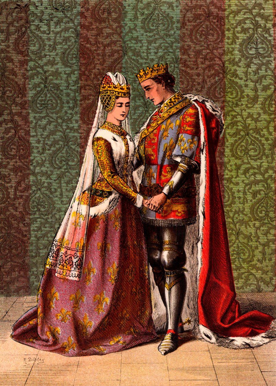 V. Henrik, Anglia királya, Valois Katalin udvarlója, V. felvonás, II. jelenet, „V. Henrik király”, William Shakespeare (chromolitho) alkotó: Robert (after) Dudley