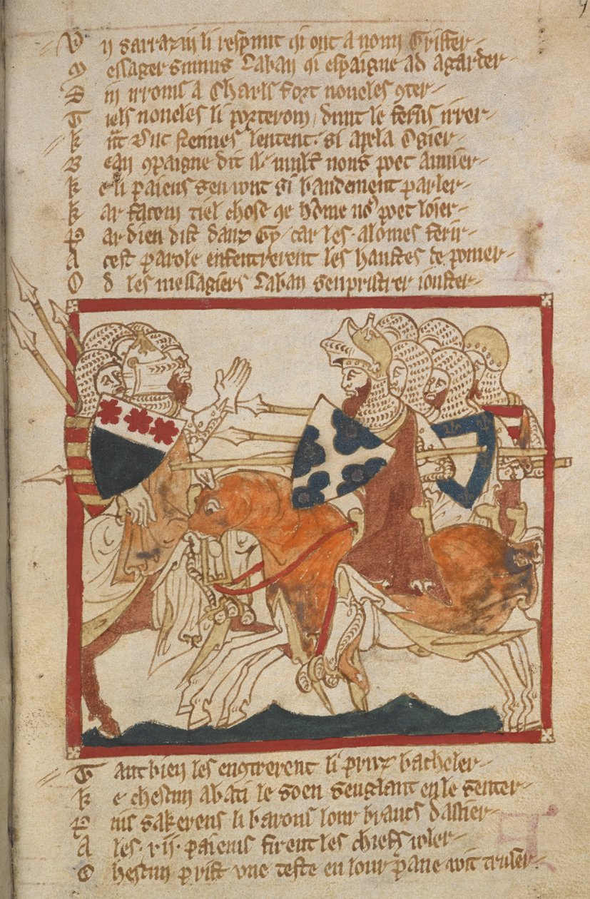 Egerton 3028 f.98 Legyőzték a hozzájuk küldött szaracénokat, illusztráció a 