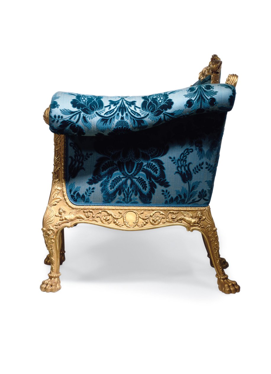 George III aranyozott fa kanapé alkotó: Robert Adam