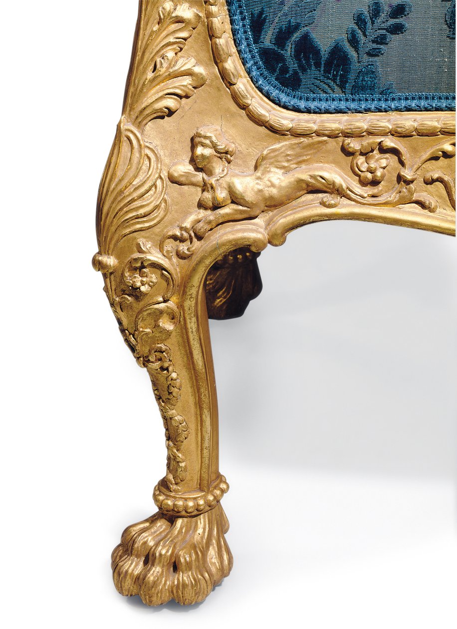 George III aranyozott fa kanapé alkotó: Robert Adam
