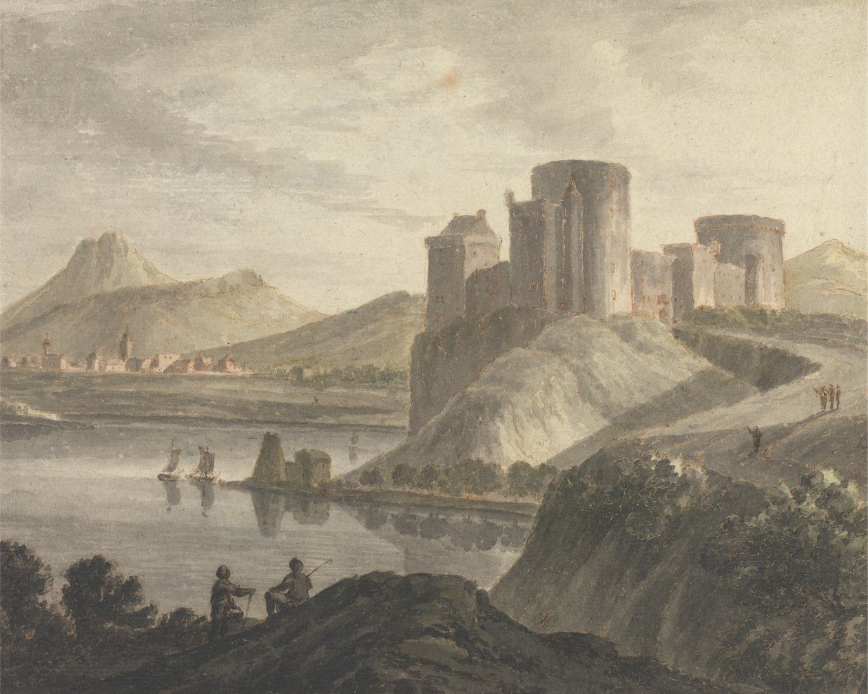 Kastély figurákkal egy klasszikus tájon alkotó: Robert Adam