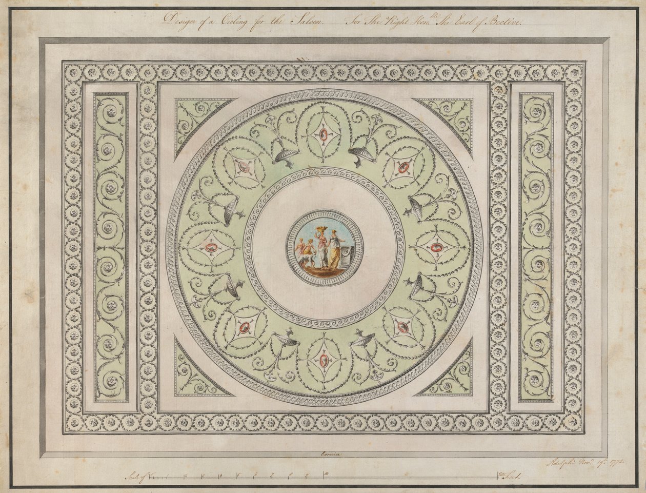 Headfort House, Írország: Saloon Ceiling alkotó: Robert Adam