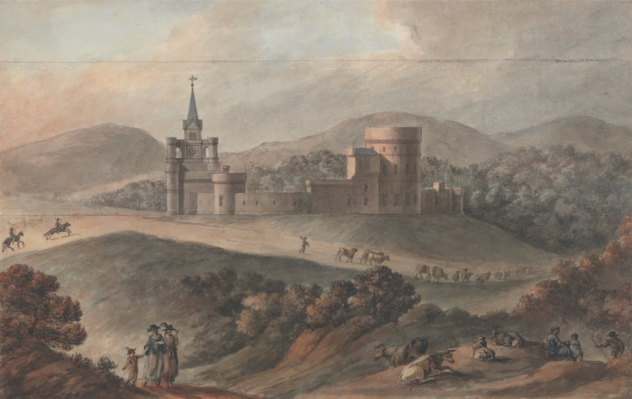Tanulmány a skóciai wigtownshire-i Kirkdale-i stabil udvar számára alkotó: Robert Adam