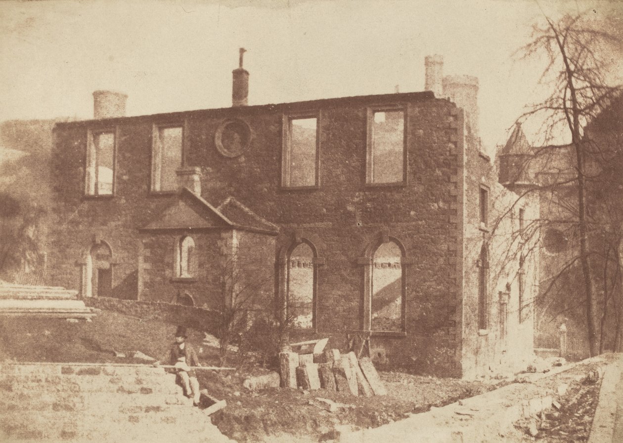 Lady Glenorchy kápolnája bontás közben, a Waverley állomás helyén, kb. 1846 (fotó) alkotó: Robert Adamson