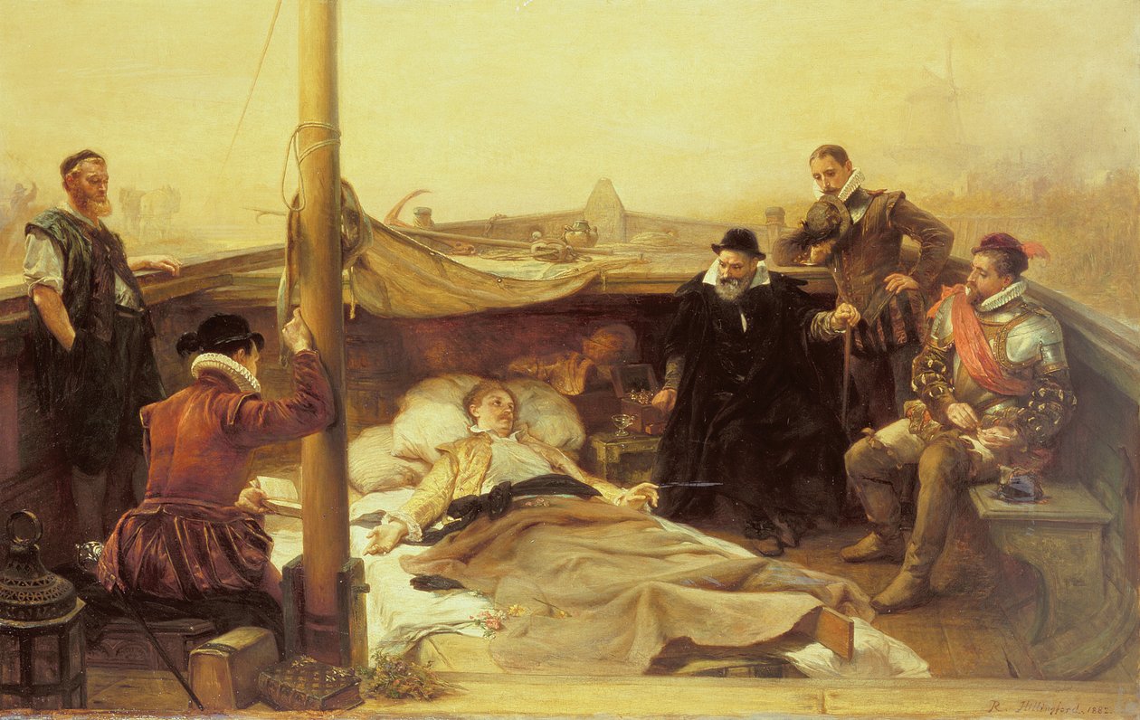 Sir Philip Sidney (1554-86) utolsó napjai, 1882 alkotó: Robert Alexander Hillingford