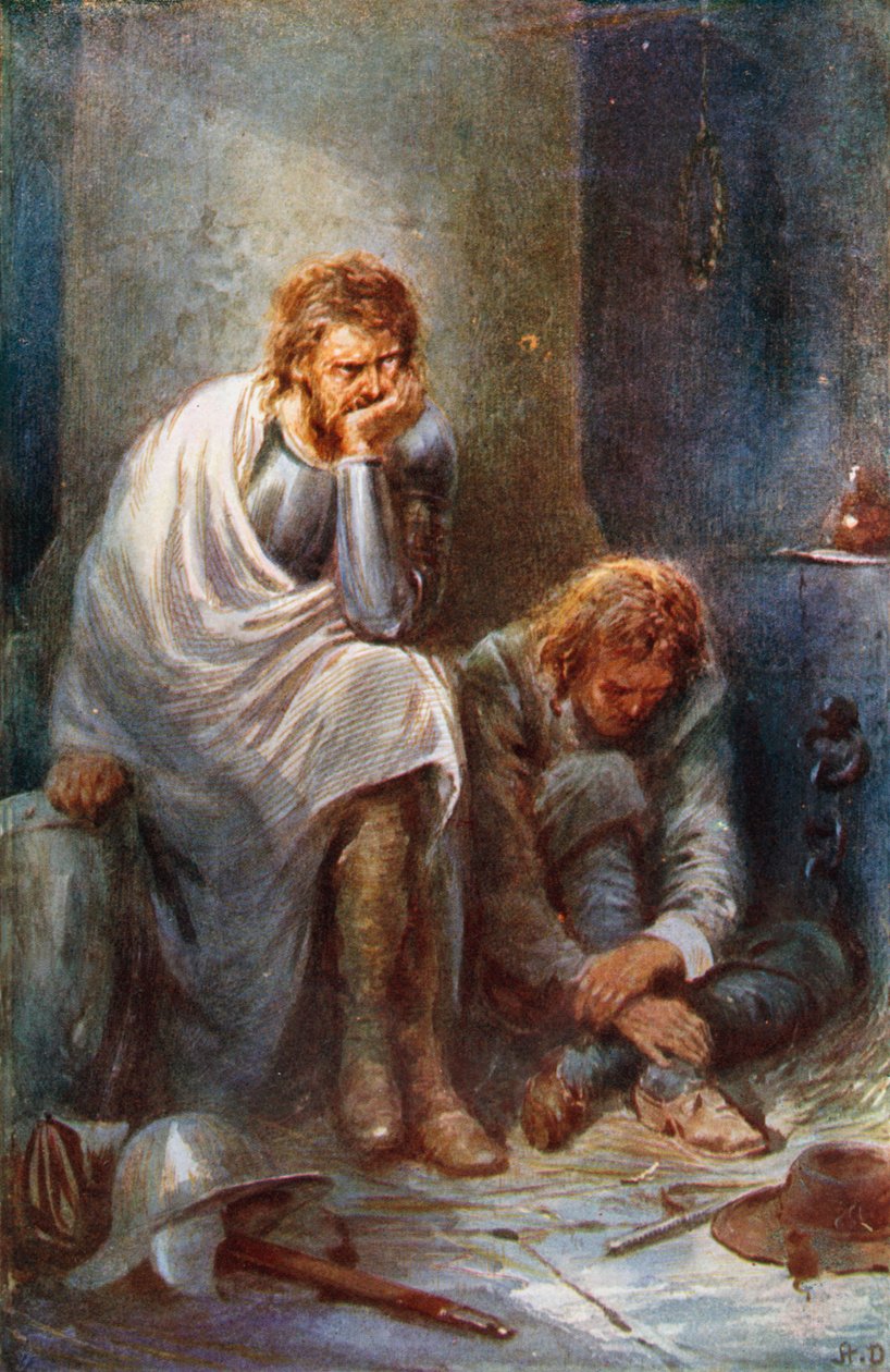 A zarándokok a Kételyek várában (színes litográfia) alkotó: Robert Ambrose (after) Dudley
