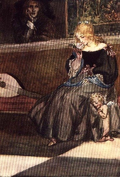 Menj, szép rózsa!, Palgrave Aranykincstárából, 1907-ben (színes litó) alkotó: Robert Anning Bell