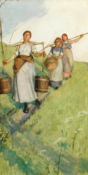 Hazatérés – A tejeslányok alkotó: Robert Anning Bell