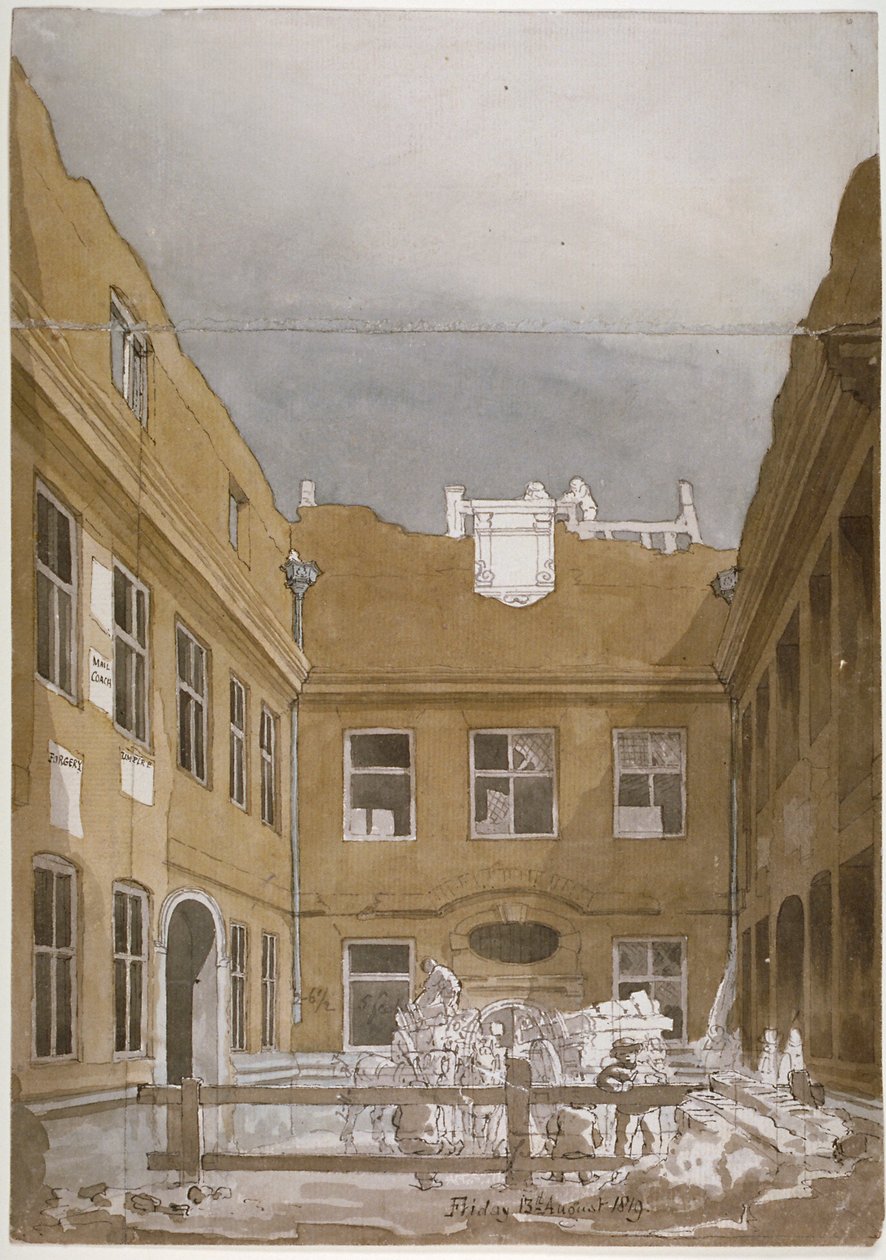 Blackwell Hall, London City, 1819 alkotó: Robert Blemmell Schnebbelie