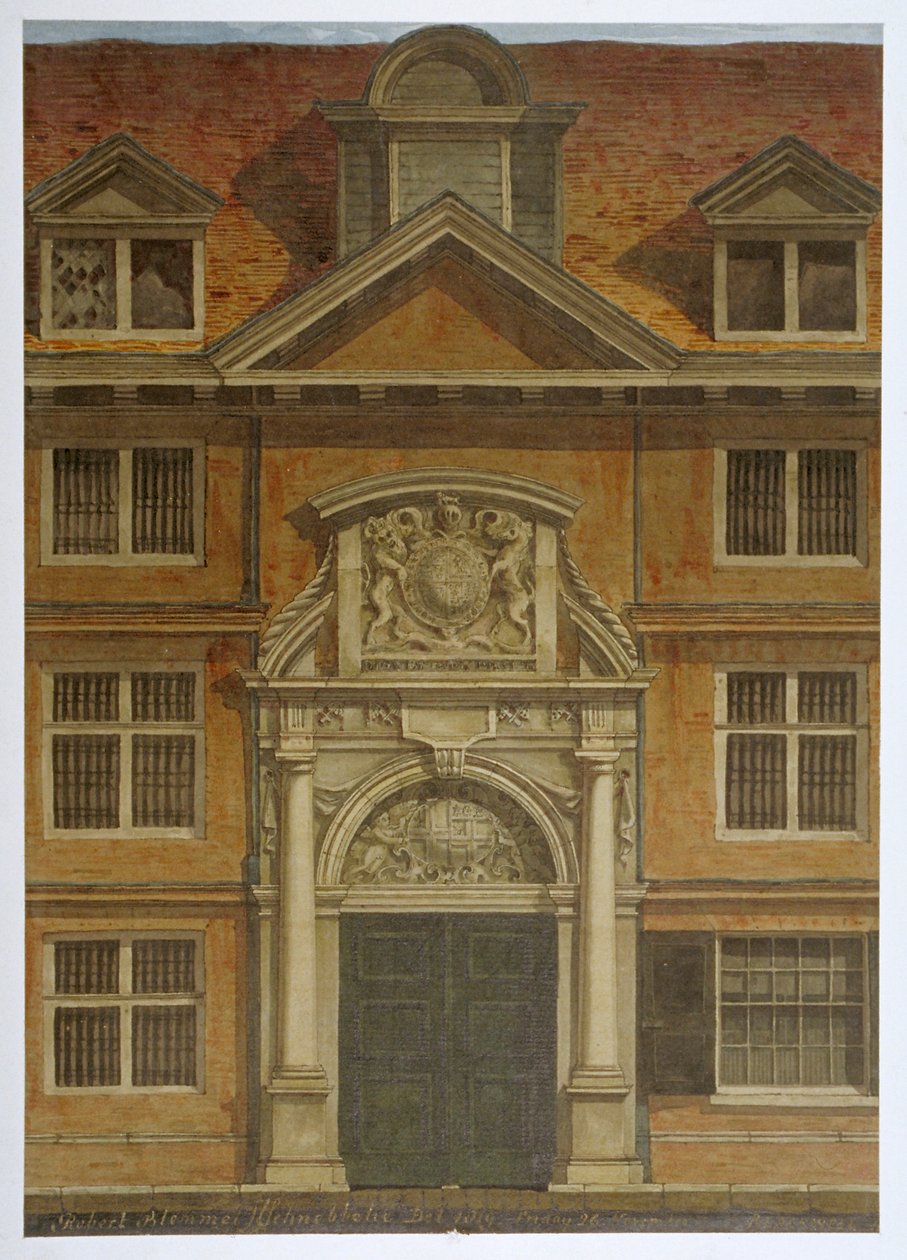 Blackwell Hall, London City, 1819 alkotó: Robert Blemmell Schnebbelie