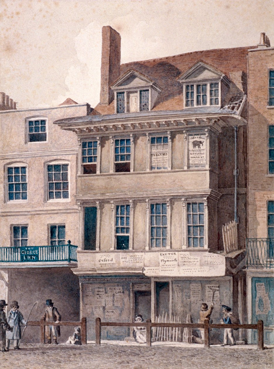 George Inn, West Smithfield, London, 1830 alkotó: Robert Blemmell Schnebbelie