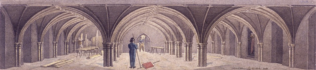 Guildhall Crypt, London, 1821 alkotó: Robert Blemmell Schnebbelie