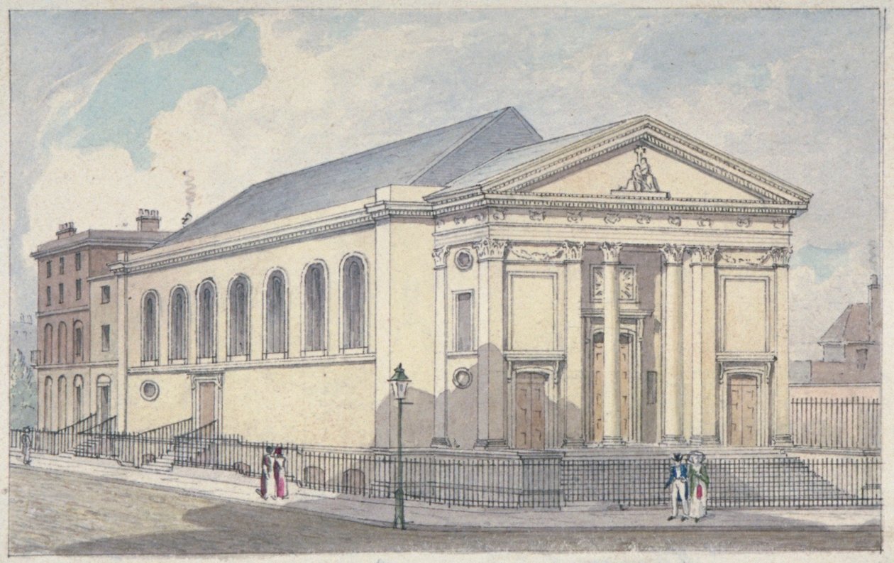 Szent Mária római katolikus templom, Moorfields, London City, 1837 alkotó: Robert Blemmell Schnebbelie