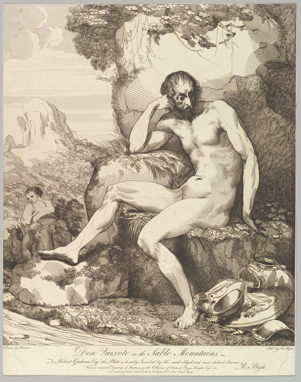 Don Quijote a Sable-hegységben, 1782. október 20. alkotó: Robert Blyth