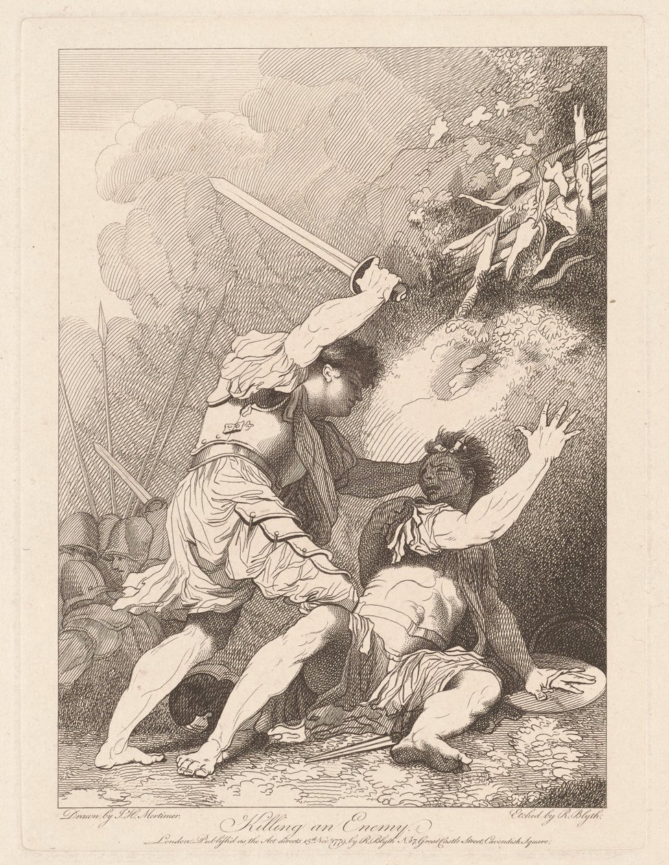 Egy ellenség megölése alkotó: Robert Blyth, after John Hamilton Mortimer