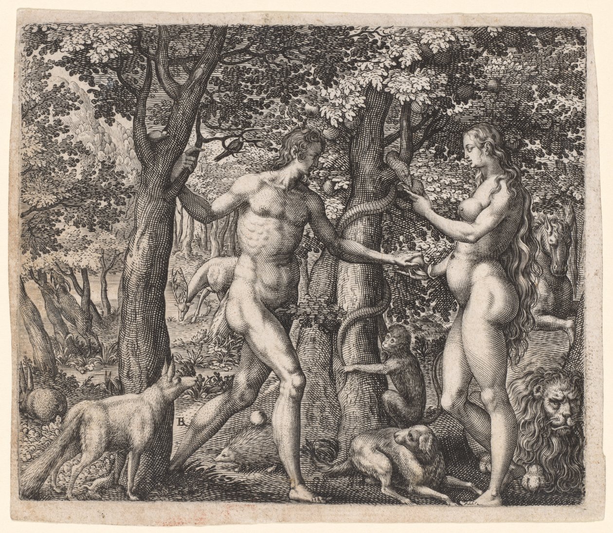 Ádám és Éva, az 1500-as évek vége. alkotó: Robert Boissard
