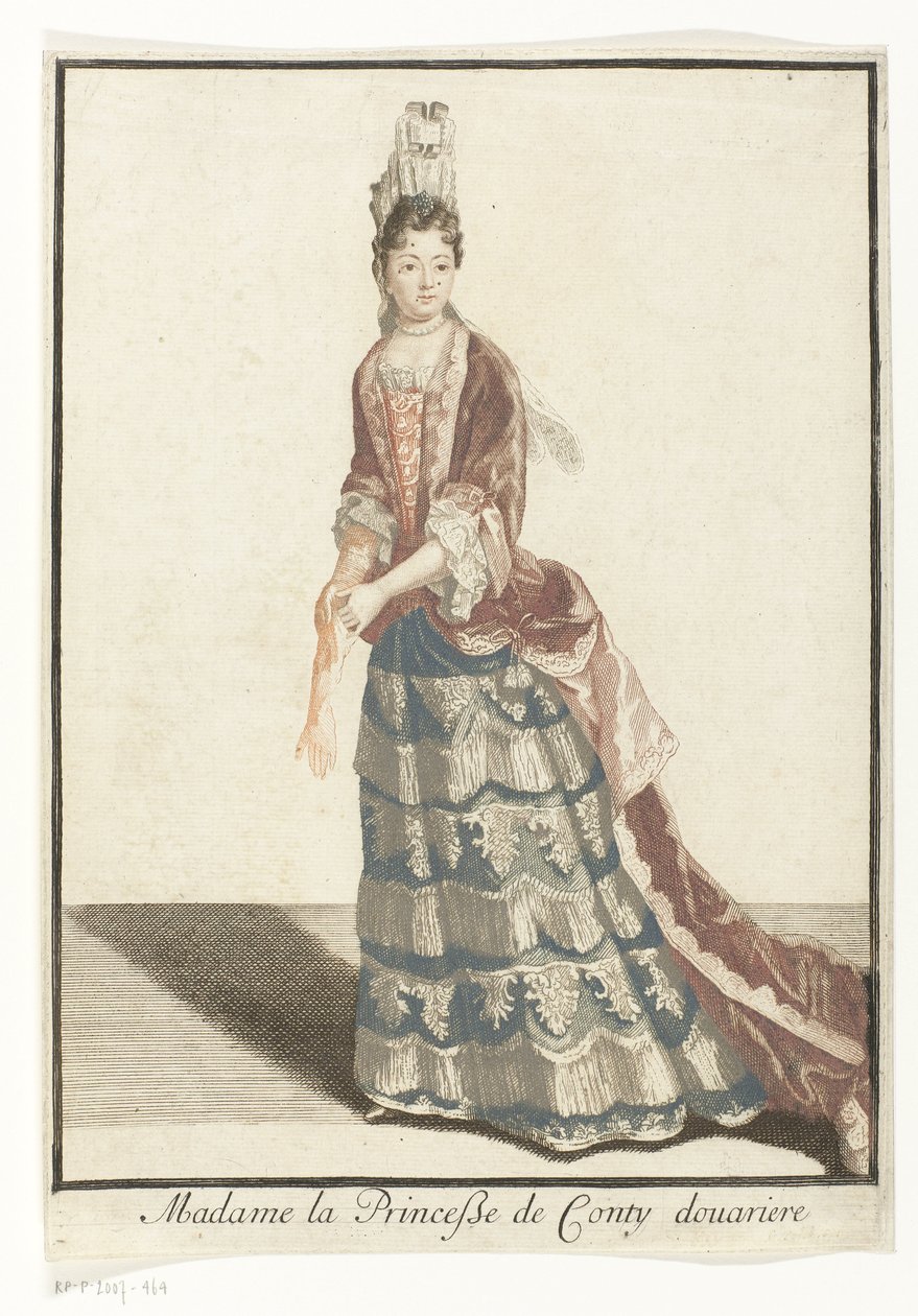 Marie Anne de Bourbon portréja Madame, Conty özvegy hercegnője (cím a tárgyon) alkotó: Robert Bonnart (possibly)