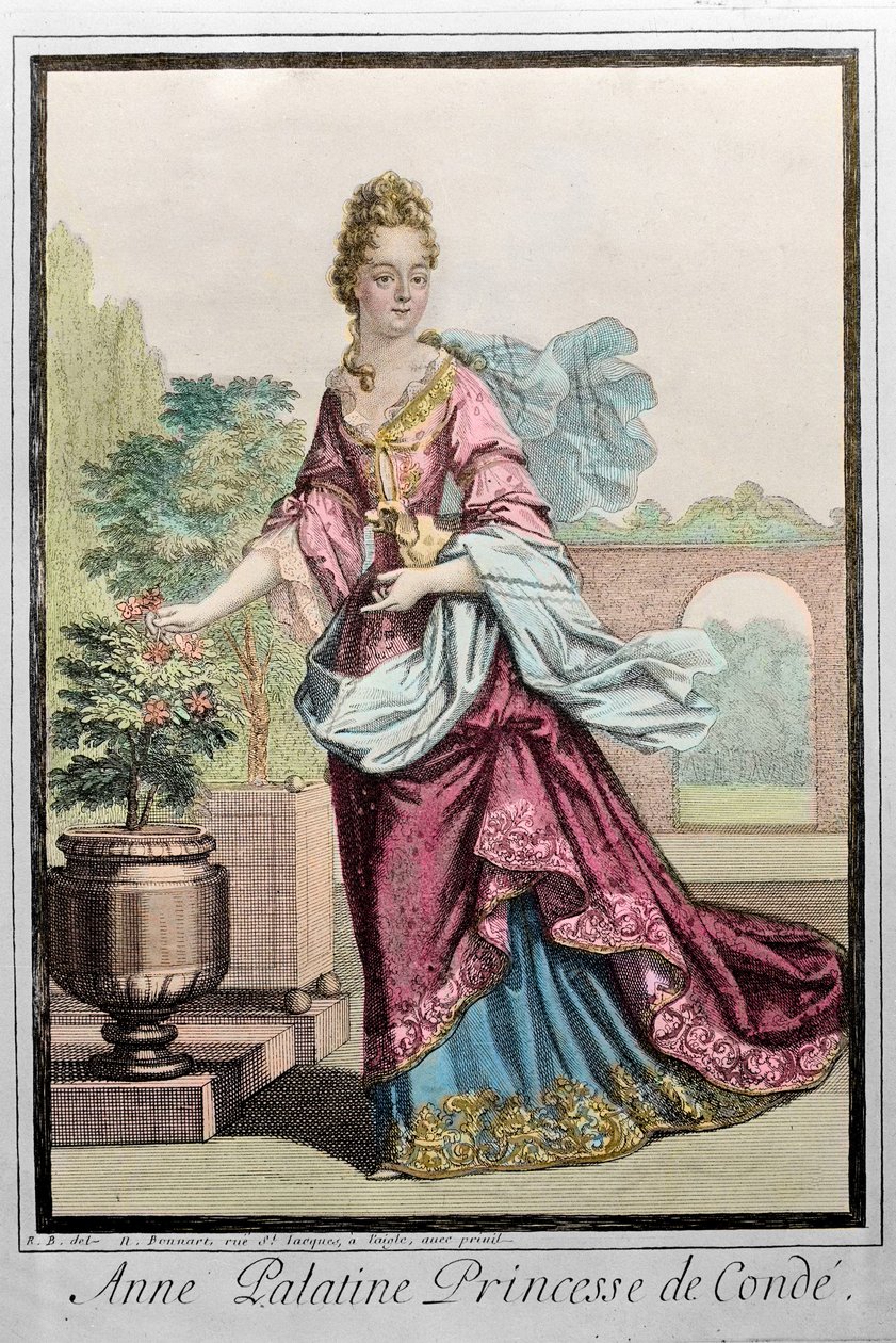 Anne Palatine, Conde hercegnője (Anne de Baviere (1648-1723) (Anne Henriette Julie de Baviere) (Anne Henriette Bajorország) (Anna del Palatinato) - metszet: Robert Bonnart - alkotó: Robert Bonnart