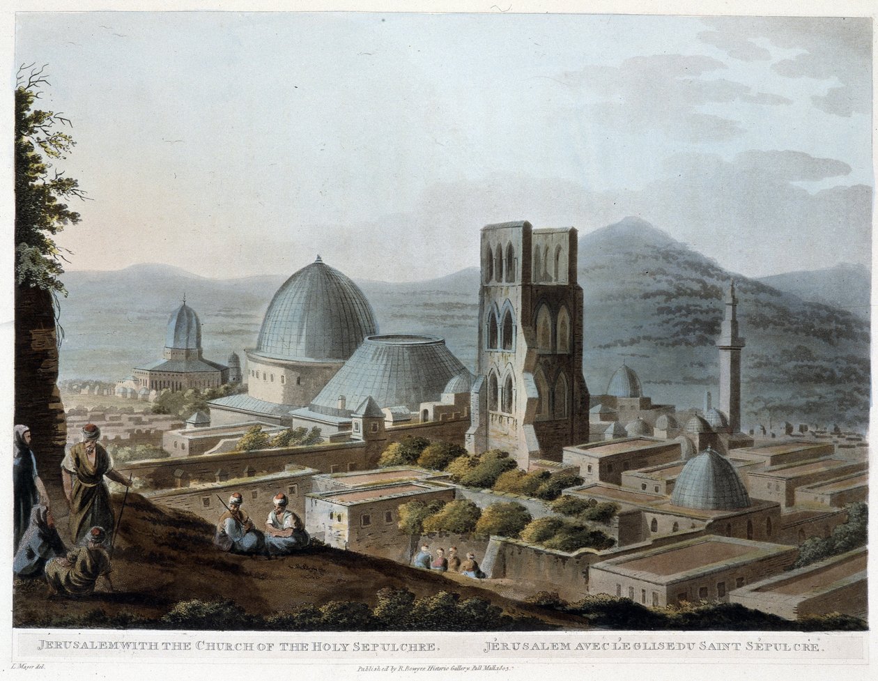 Jeruzsálem a Szent Sír-templommal - „A szent helyek”-ben, R. Bowyer eredeti rajzai szerint alkotó: Robert Bowyer
