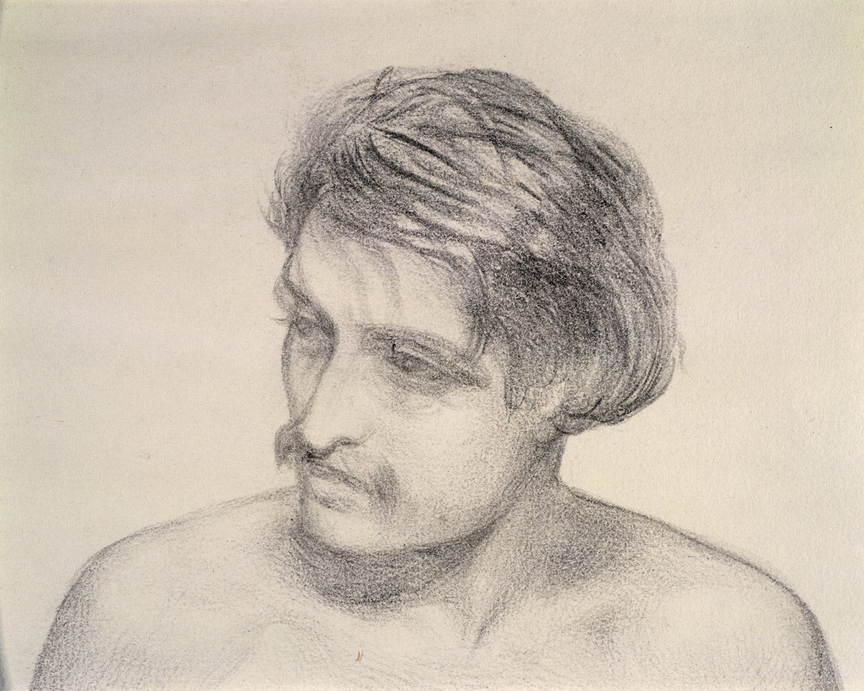 Egy férfi fej tanulmányozása (ceruza papíron) alkotó: Robert Braithwaite Martineau