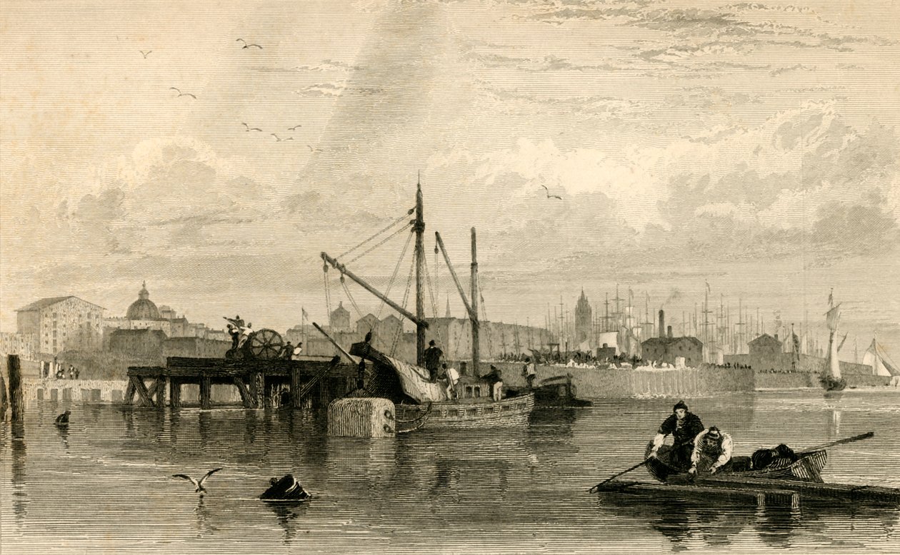 Liverpool, a Mersey-ből, No. 1..., 19. század közepe. alkotó: Robert Brandard