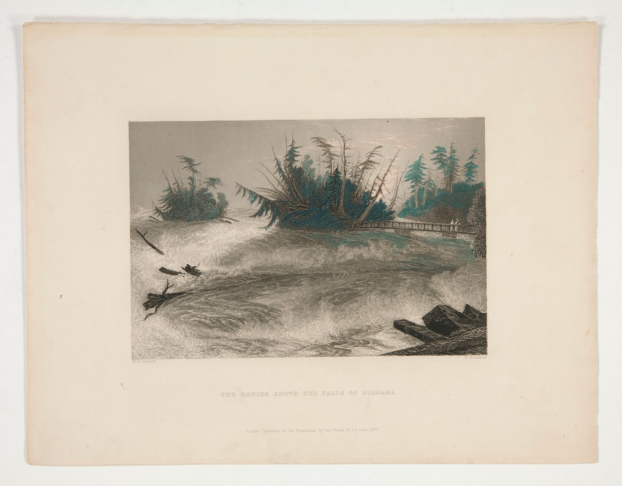 The Rapids Above the Falls of Niagara, illusztráció Nathaniel Parker Willis számára alkotó: Robert Brandard