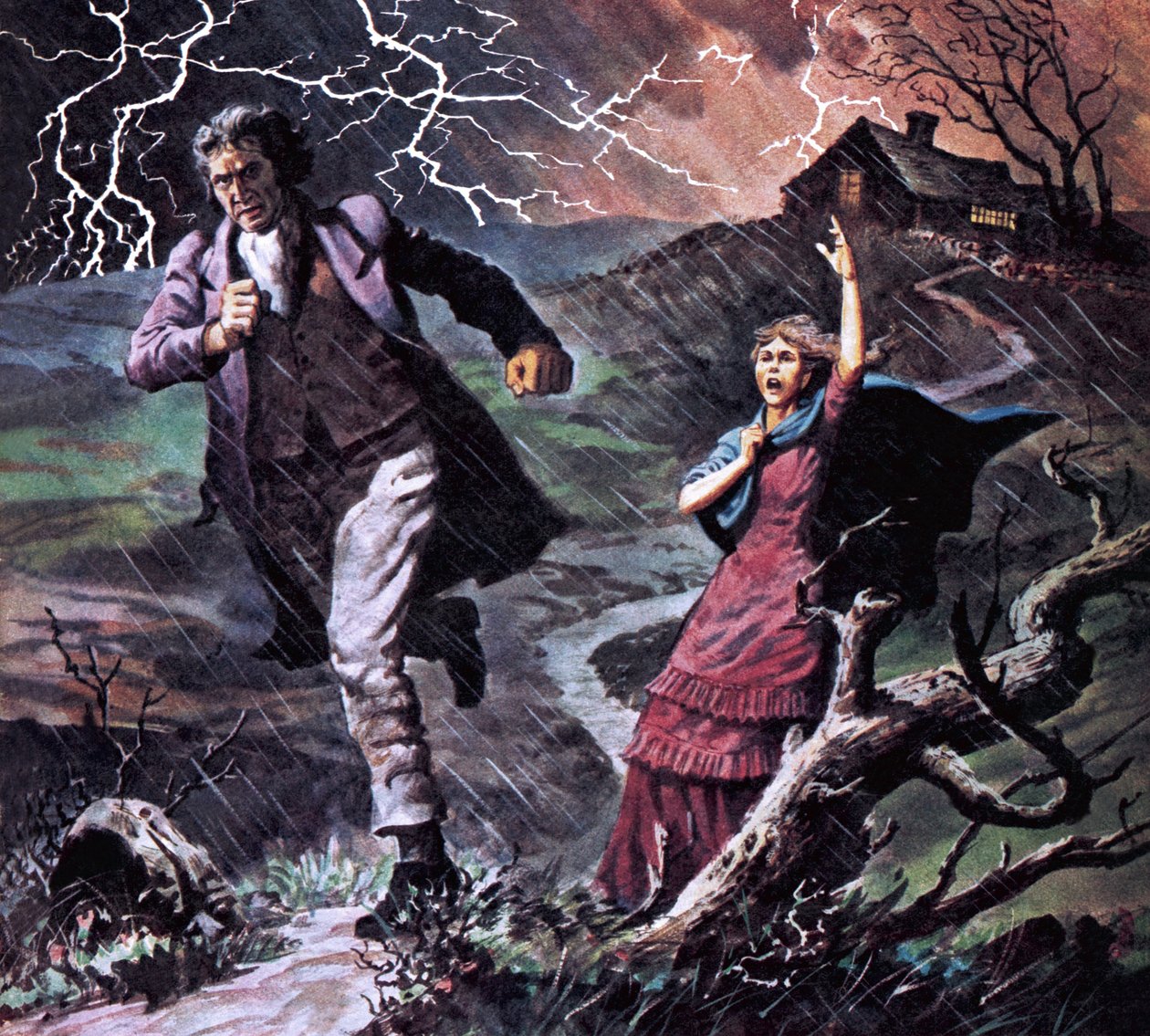 Heathcliff és Cathy, az Üvöltő magasságok című regényből alkotó: Robert Brook