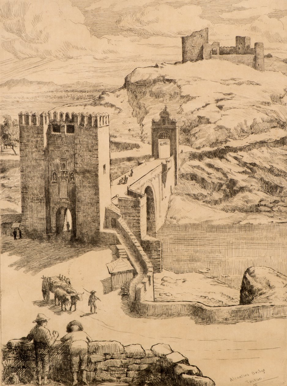 Alcantara híd, Toledo (rézkarc) alkotó: Robert Bryden