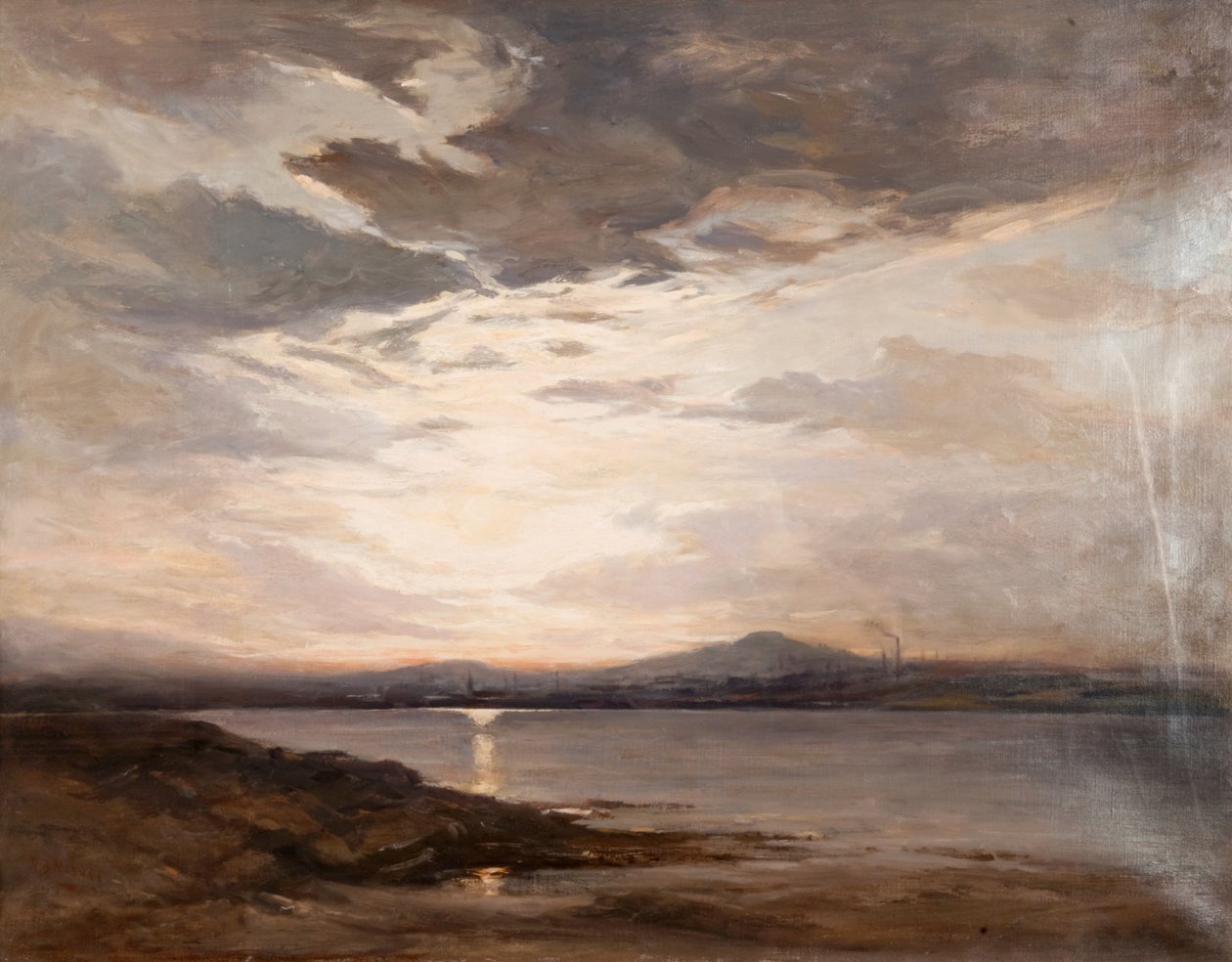 Dundee felé néz, naplemente (olaj, vászon) alkotó: Robert Buchan Nisbet