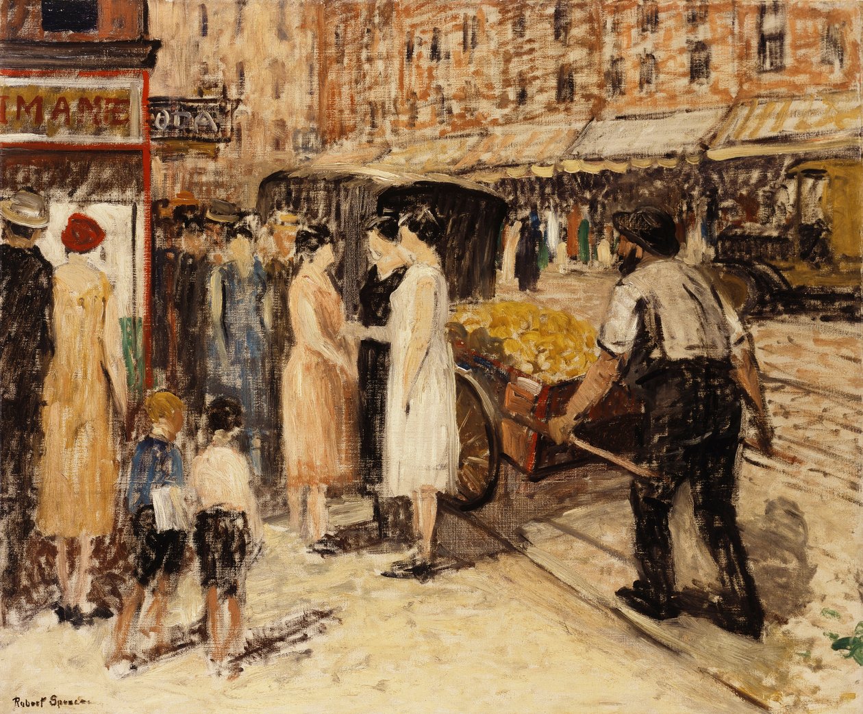 Lower East Side, 1930 körül (olaj, vászon) alkotó: Robert C. Spencer