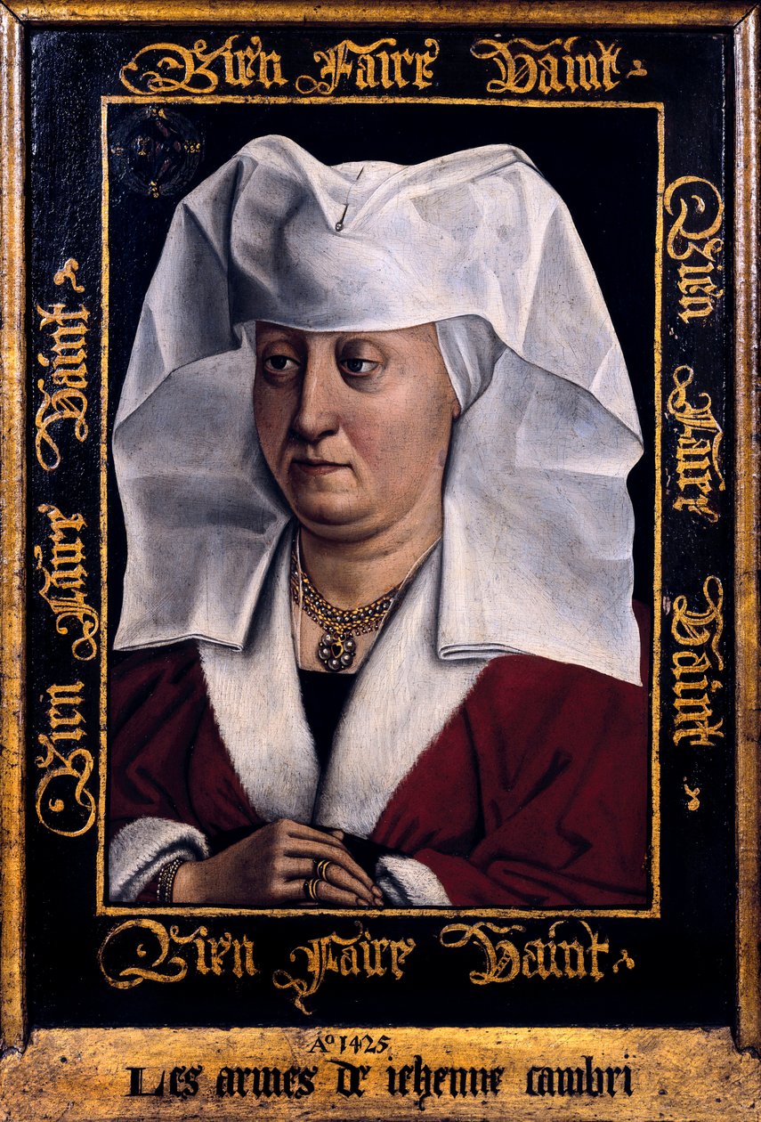"Marie De Pacy portréja" Robert Campin, Flemalle mestere (1378-1444) 1415-1440 Tournai festménye. Belga Szépművészeti Múzeum alkotó: Robert Campin